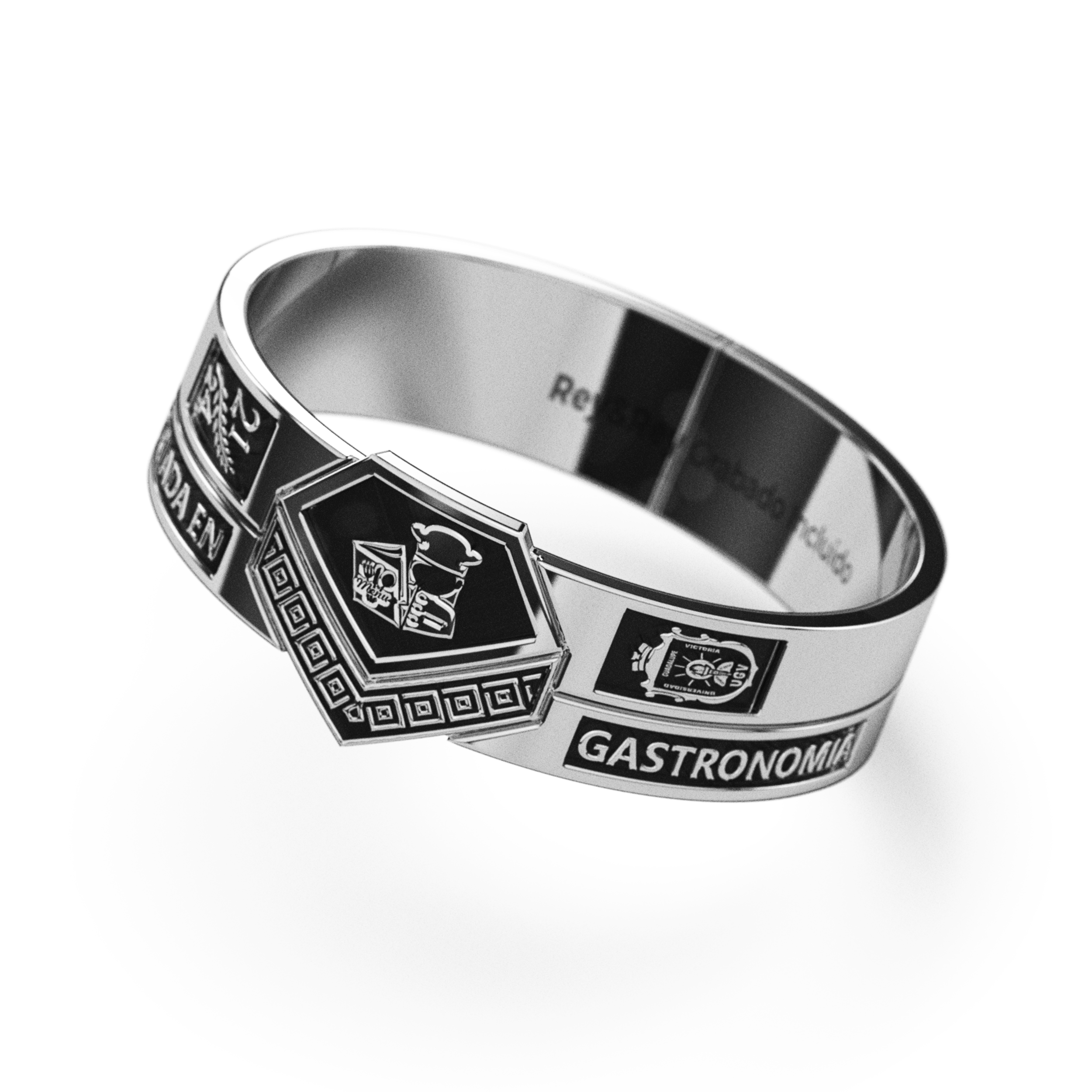 Anillo Graduación Alianza Grecas Plata