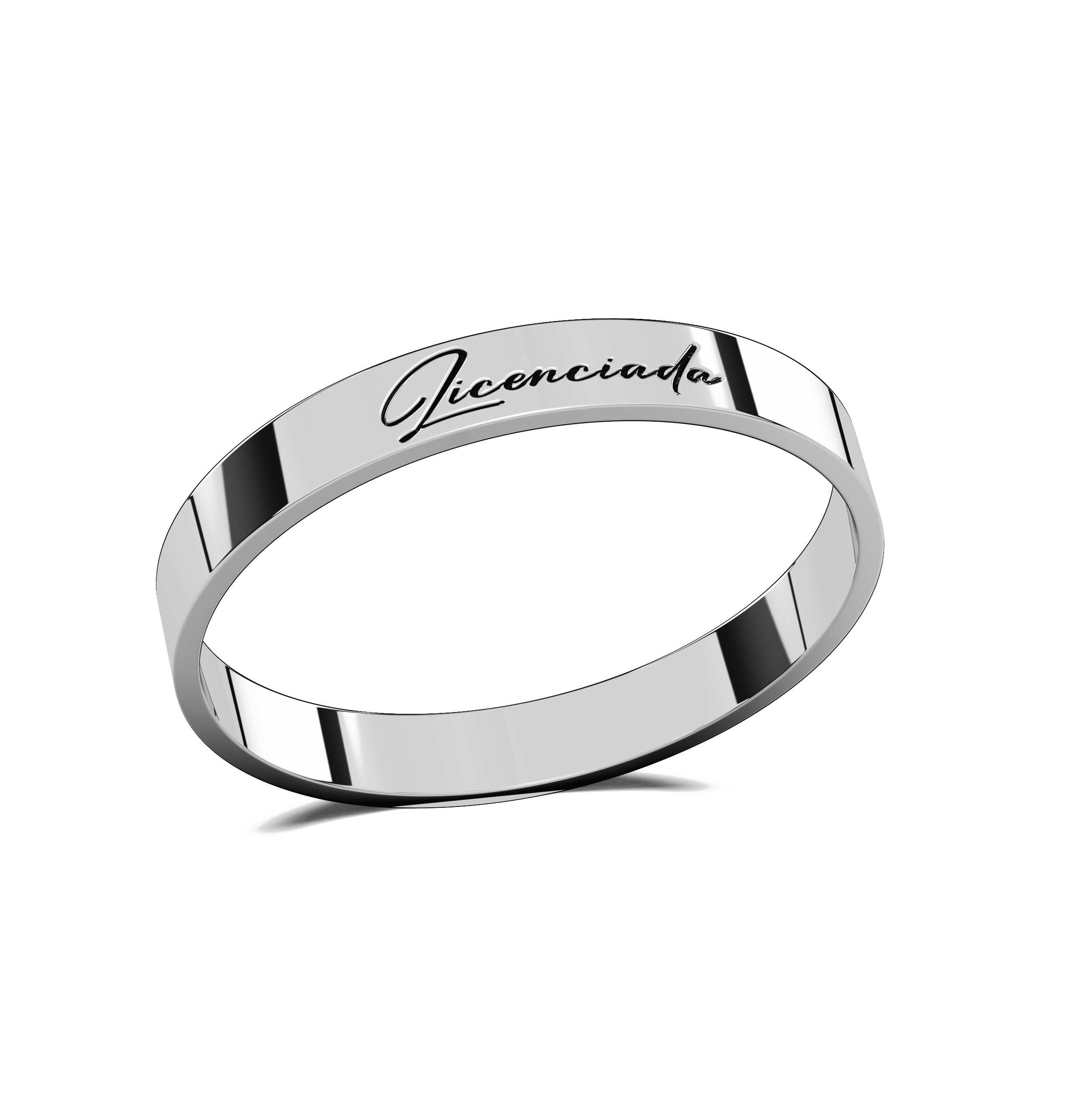 Anillo Graduación Lettering Plata