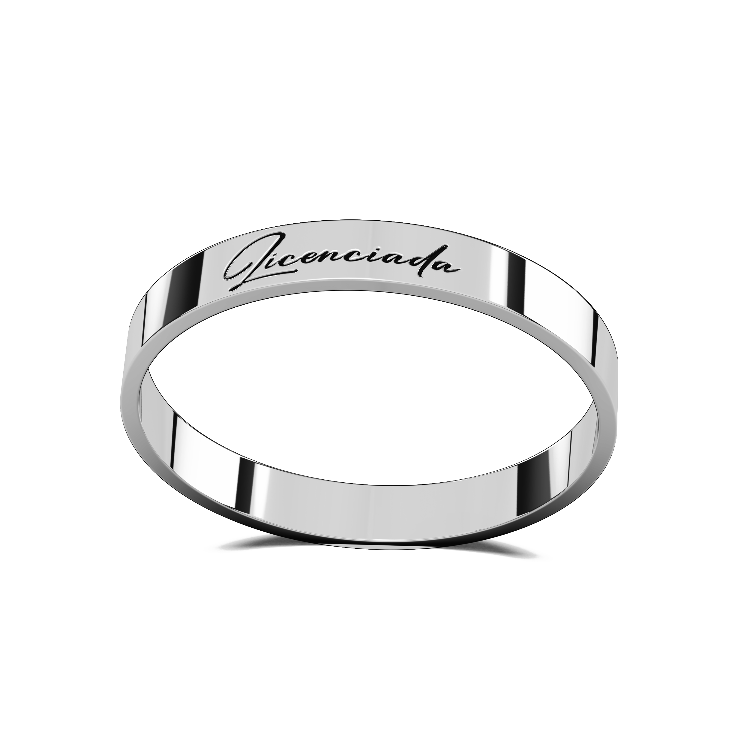 Anillo Graduación Lettering Plata
